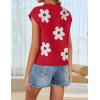 imageZESICA Womens Summer Casual Printed Tops Cap Sleeve Crew Neck Cute Knit Sweaters 2025 Trendy Clothes OutfitsRed