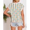 imageZESICA Womens Summer Casual Printed Tops Cap Sleeve Crew Neck Cute Knit Sweaters 2025 Trendy Clothes OutfitsWhite