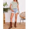 imageZESICA Womens Summer Casual Printed Tops Cap Sleeve Crew Neck Cute Knit Sweaters 2025 Trendy Clothes OutfitsWhite