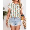 imageZESICA Womens Summer Casual Printed Tops Cap Sleeve Crew Neck Cute Knit Sweaters 2025 Trendy Clothes OutfitsWhite