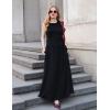 imageZESICA Womens Summer Sleeveless Maxi Dress 2025 Casual Crewneck Pleated Flowy Long Dress with PocketsBlack