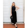 imageZESICA Womens Summer Sleeveless Maxi Dress 2025 Casual Crewneck Pleated Flowy Long Dress with PocketsBlack