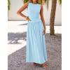imageZESICA Womens Summer Sleeveless Maxi Dress 2025 Casual Crewneck Pleated Flowy Long Dress with PocketsBlue