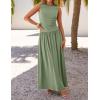 imageZESICA Womens Summer Sleeveless Maxi Dress 2025 Casual Crewneck Pleated Flowy Long Dress with PocketsGreen