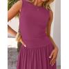 imageZESICA Womens Summer Sleeveless Maxi Dress 2025 Casual Crewneck Pleated Flowy Long Dress with PocketsPlum