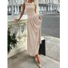 imageZESICA Womens Summer Sleeveless Maxi Dress 2025 Casual Crewneck Pleated Flowy Long Dress with PocketsSand