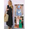 imageZESICA Womens Summer Sleeveless Work Midi Dress 2025 V Neck Casual Swing Office Dresses with PocketsBlack