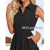 imageZESICA Womens Summer Sleeveless Work Midi Dress 2025 V Neck Casual Swing Office Dresses with PocketsBlack