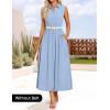 imageZESICA Womens Summer Sleeveless Work Midi Dress 2025 V Neck Casual Swing Office Dresses with PocketsBlue