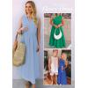 imageZESICA Womens Summer Sleeveless Work Midi Dress 2025 V Neck Casual Swing Office Dresses with PocketsBlue