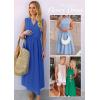 imageZESICA Womens Summer Sleeveless Work Midi Dress 2025 V Neck Casual Swing Office Dresses with PocketsDustyblue
