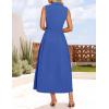 imageZESICA Womens Summer Sleeveless Work Midi Dress 2025 V Neck Casual Swing Office Dresses with PocketsDustyblue