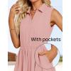 imageZESICA Womens Summer Sleeveless Work Midi Dress 2025 V Neck Casual Swing Office Dresses with PocketsGreypink