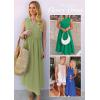 imageZESICA Womens Summer Sleeveless Work Midi Dress 2025 V Neck Casual Swing Office Dresses with PocketsLightgreen