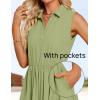 imageZESICA Womens Summer Sleeveless Work Midi Dress 2025 V Neck Casual Swing Office Dresses with PocketsLightgreen