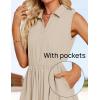 imageZESICA Womens Summer Sleeveless Work Midi Dress 2025 V Neck Casual Swing Office Dresses with PocketsLightkhaki