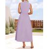 imageZESICA Womens Summer Sleeveless Work Midi Dress 2025 V Neck Casual Swing Office Dresses with PocketsPurple