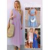 imageZESICA Womens Summer Sleeveless Work Midi Dress 2025 V Neck Casual Swing Office Dresses with PocketsPurple
