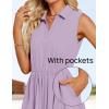 imageZESICA Womens Summer Sleeveless Work Midi Dress 2025 V Neck Casual Swing Office Dresses with PocketsPurple
