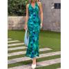 imageZESICA Womens 2025 Summer Halter Neck Floral Print Maxi Dress Sleeveless Backless Wedding Guest Party Bodycon Long DressesGreen