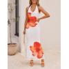 imageZESICA Womens 2025 Summer Halter Neck Floral Print Maxi Dress Sleeveless Backless Wedding Guest Party Bodycon Long DressesOrange