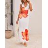 imageZESICA Womens 2025 Summer Halter Neck Floral Print Maxi Dress Sleeveless Backless Wedding Guest Party Bodycon Long DressesOrange