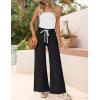 imageZESICA Womens Drawstring High Waist Jeans Loose Fit Wide Leg Straight Baggy Trendy Denim Pants with PocketsBlack