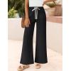 imageZESICA Womens Drawstring High Waist Jeans Loose Fit Wide Leg Straight Baggy Trendy Denim Pants with PocketsBlack