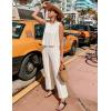imageZESICA Womens Summer Two Piece Outfits Crop Tank Tops and Wide Leg Pants Striped Lounge Travel Sets Casual TracksuitsApricot