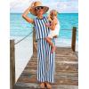 imageZESICA Womens Summer Two Piece Outfits Crop Tank Tops and Wide Leg Pants Striped Lounge Travel Sets Casual TracksuitsDustyblue