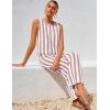 imageZESICA Womens Summer Two Piece Outfits Crop Tank Tops and Wide Leg Pants Striped Lounge Travel Sets Casual TracksuitsDustypink