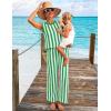 imageZESICA Womens Summer Two Piece Outfits Crop Tank Tops and Wide Leg Pants Striped Lounge Travel Sets Casual TracksuitsGreen