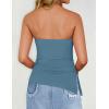 imageZESICA Womens Tube Top 2025 Summer Going Out Strapless Backless Ruched Trendy Tops Asymmetrical Bandeau Cute OutfitsDustyblue