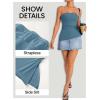 imageZESICA Womens Tube Top 2025 Summer Going Out Strapless Backless Ruched Trendy Tops Asymmetrical Bandeau Cute OutfitsDustyblue