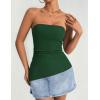 imageZESICA Womens Tube Top 2025 Summer Going Out Strapless Backless Ruched Trendy Tops Asymmetrical Bandeau Cute OutfitsForestgreen