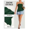imageZESICA Womens Tube Top 2025 Summer Going Out Strapless Backless Ruched Trendy Tops Asymmetrical Bandeau Cute OutfitsForestgreen