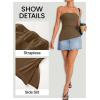 imageZESICA Womens Tube Top 2025 Summer Going Out Strapless Backless Ruched Trendy Tops Asymmetrical Bandeau Cute OutfitsMocha