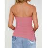 imageZESICA Womens Tube Top 2025 Summer Going Out Strapless Backless Ruched Trendy Tops Asymmetrical Bandeau Cute OutfitsPink