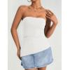 imageZESICA Womens Tube Top 2025 Summer Going Out Strapless Backless Ruched Trendy Tops Asymmetrical Bandeau Cute OutfitsWhite