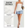 imageZESICA Womens Tube Top 2025 Summer Going Out Strapless Backless Ruched Trendy Tops Asymmetrical Bandeau Cute OutfitsWhite