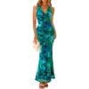 imageZESICA Womens 2025 Summer Halter Neck Floral Print Maxi Dress Sleeveless Backless Wedding Guest Party Bodycon Long DressesGreen