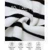 imageZESICA Womens Striped Sweaters Half Zipper Long Sleeve Ribbed Knit Loose Oversized Pullover Sweater TopsWhite