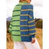 imageZESICA Womens Winter Oversized Sweaters Long Sleeve Color Block Mock Neck Side Slit Comfy Loose Knitted Pullover TopsGrass Green