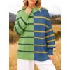 imageZESICA Womens Winter Oversized Sweaters Long Sleeve Color Block Mock Neck Side Slit Comfy Loose Knitted Pullover TopsGrass Green