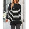 imageZESICA Womens Winter Oversized Sweaters Long Sleeve Color Block Mock Neck Side Slit Comfy Loose Knitted Pullover TopsInk