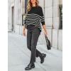imageZESICA Womens Winter Oversized Sweaters Long Sleeve Color Block Mock Neck Side Slit Comfy Loose Knitted Pullover TopsInk