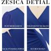 imageZESICA Womens Wrap V Neck Bodycon Mini Dress Puff Long Sleeve Ruched Asymmetrical Hem Cocktail Party Short DressesRoyalblue
