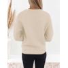 imageZESICA Womens Crew Neck Long Lantern Sleeve Casual Loose Ribbed Knit Solid Soft Pullover Sweater TopsApricot