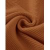 imageZESICA Womens Crew Neck Long Lantern Sleeve Casual Loose Ribbed Knit Solid Soft Pullover Sweater TopsBrown