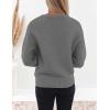 imageZESICA Womens Crew Neck Long Lantern Sleeve Casual Loose Ribbed Knit Solid Soft Pullover Sweater TopsDarkgrey